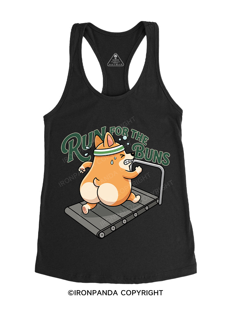 RUN FOR THE BUNS Gym Racerback Tank