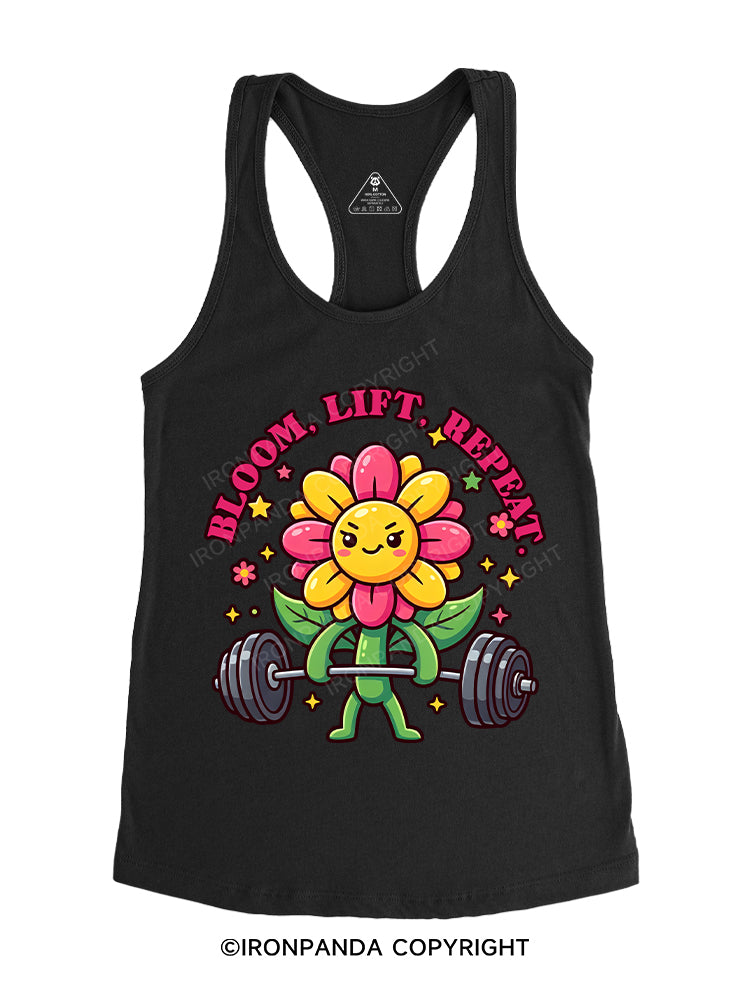 Bloom, Lift, Repeat Gym Racerback Tank