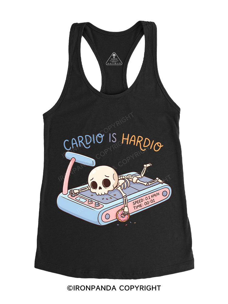 CARDIO IS HARDIO Gym Racerback Tank