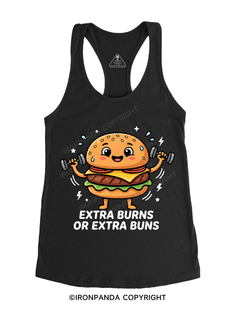 EXTRA BURNS OR EXTRA BUNS Gym Racerback Tank