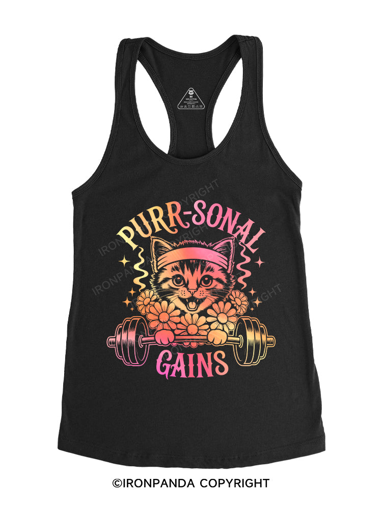 PURR-SONAL GAINS Gym Racerback Tank