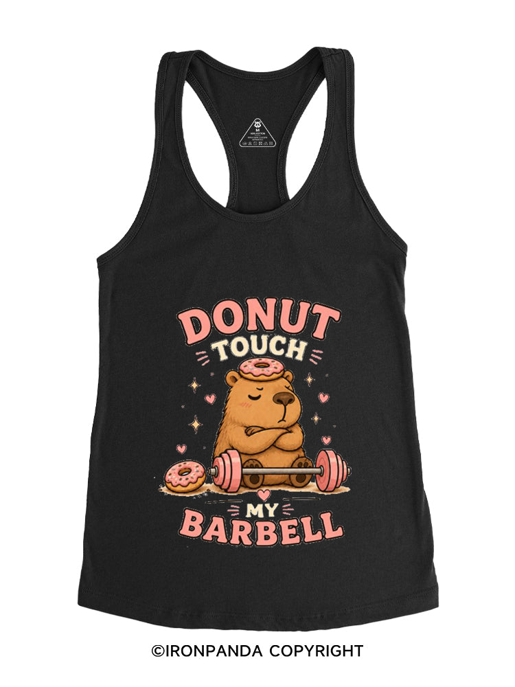 DONUT TOUCH MY BARBELL CAPYBARA Gym Racerback Tank