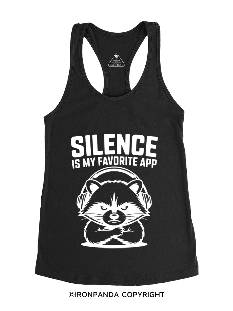 SILENCE IS MY FAVORITE APP Gym Racerback Tank