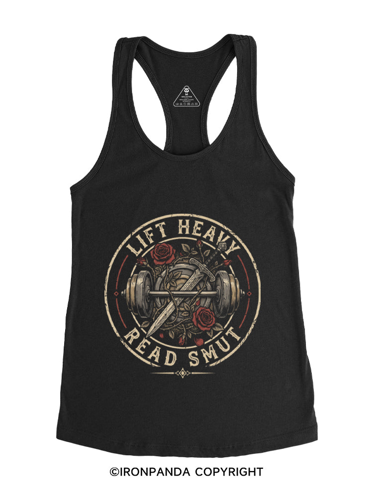 LIFT HEAVY READ SMUT BOOK GYM LOVER Gym Racerback Tank