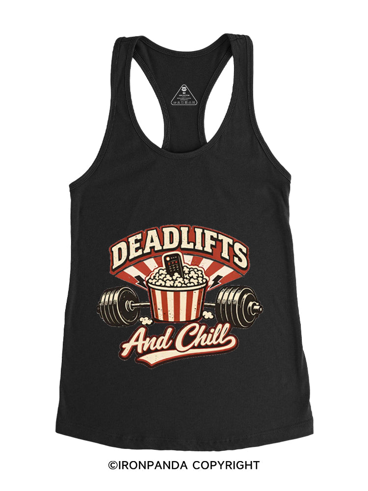 DEADLIFTS AND CHILL Gym Racerback Tank