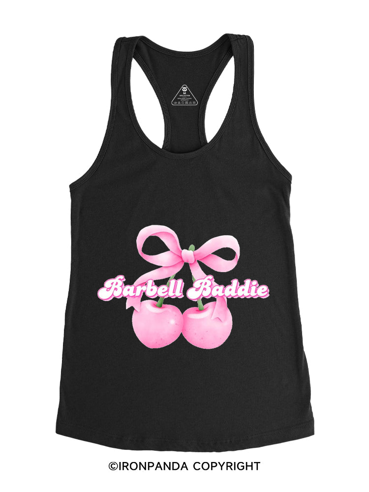BARBELL BADDIE CHERRY Gym Racerback Tank