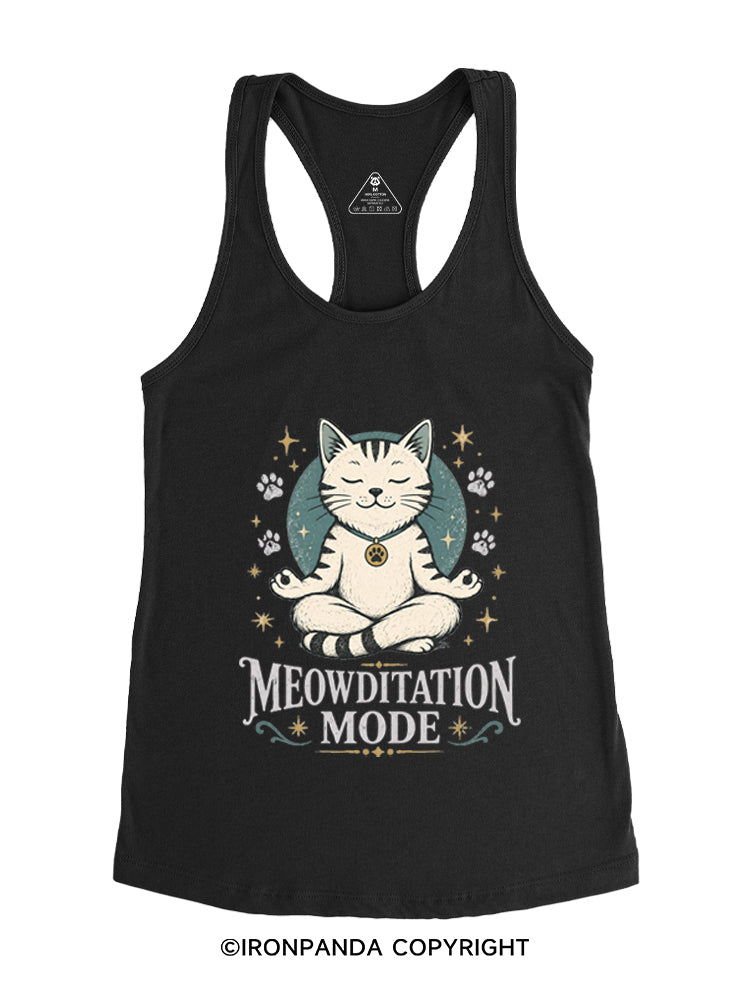 MEOWDITATION MODE Gym Racerback Tank