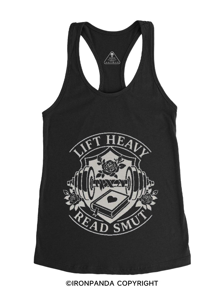 LIFT HEAVY READ SMUT FITNESS Gym Racerback Tank