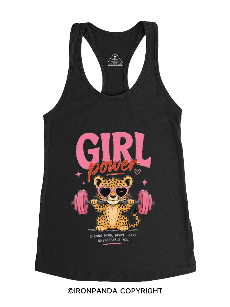 GIRL POWER STRONG MIND BRAVE HEART UNSTOPPED YOU Gym Racerback Tank