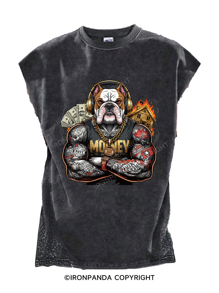 Rich muscular tattooed bulldog Cut Off Tank