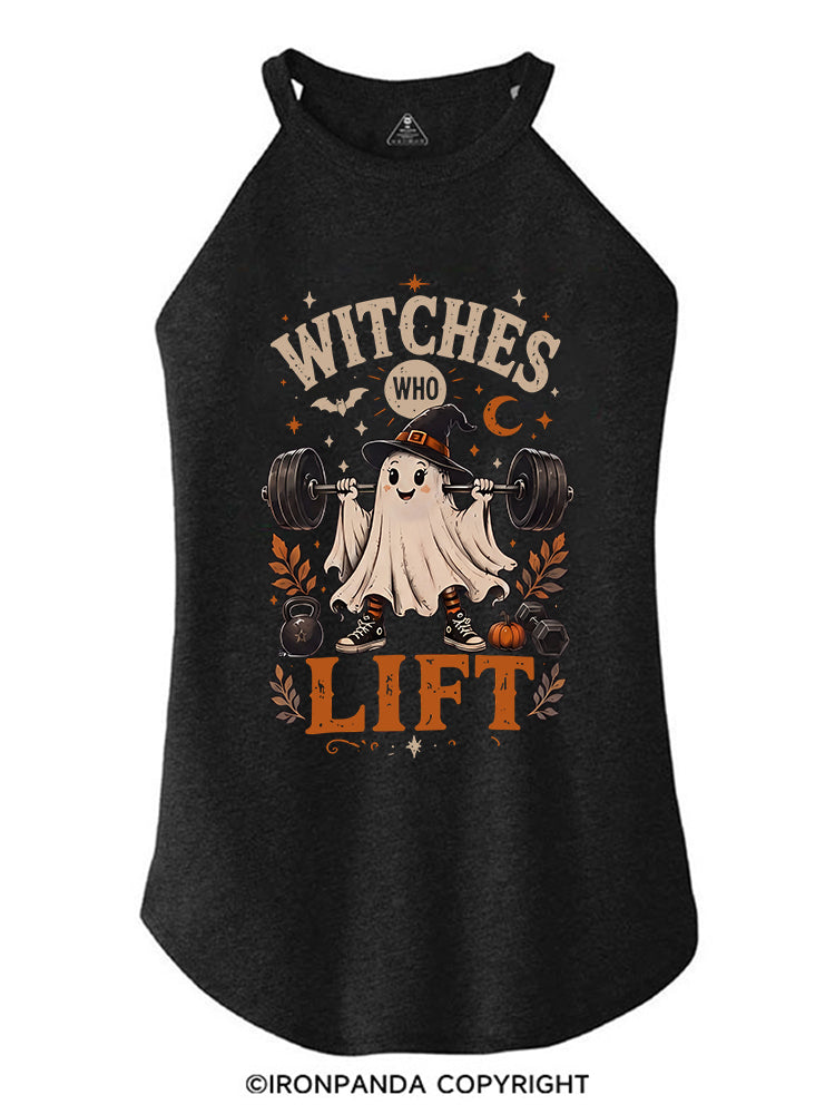 WITCHES WHO LIFT GHOST HALLOWEEN GYM ROCKER COTTON TANK