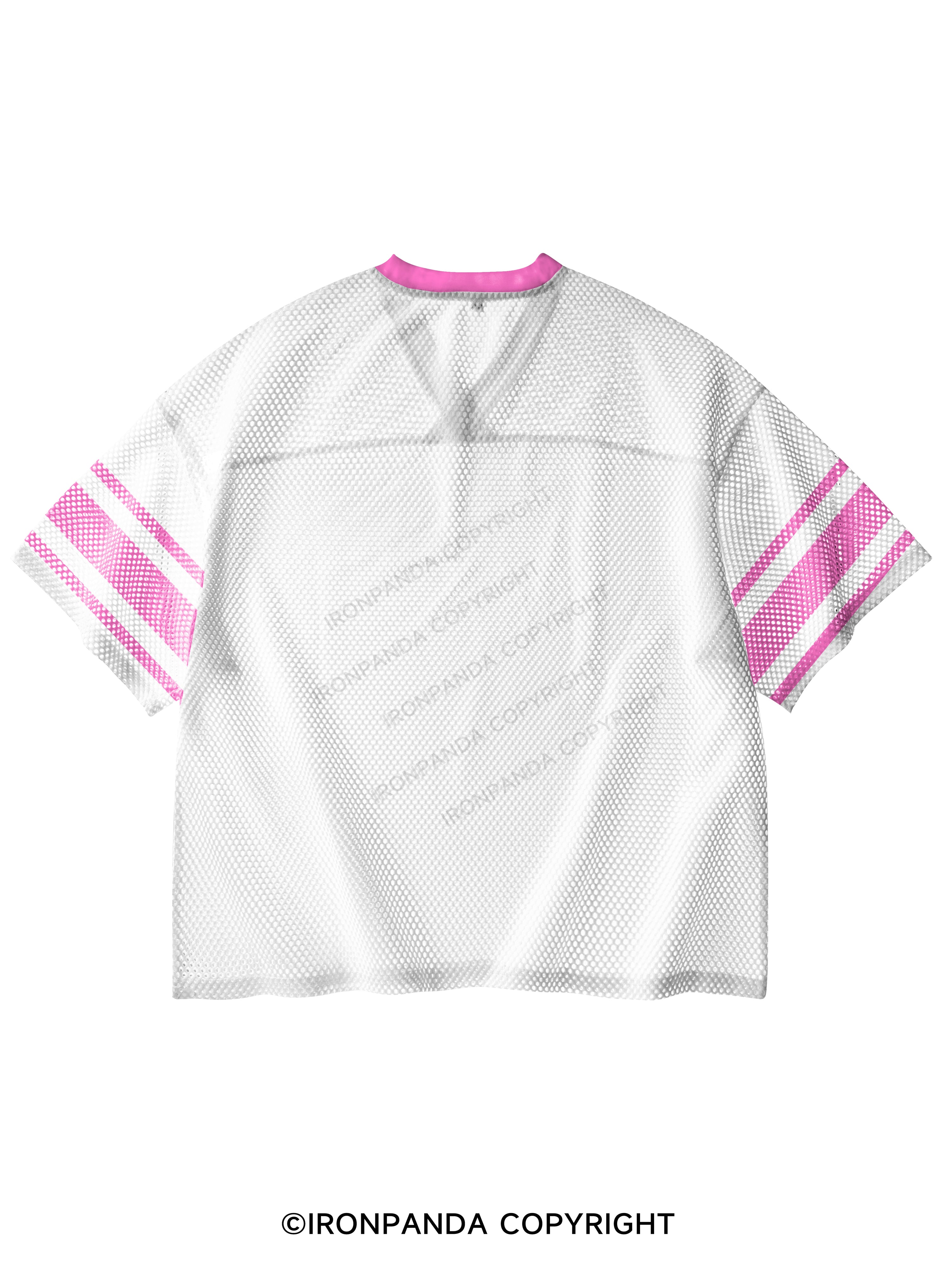 SURVIVING PURELY OUT OF SPITE V-Neck Open Hole Mesh Top