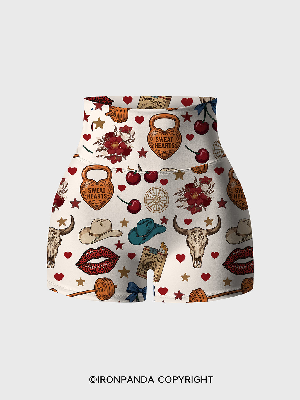 Sweat Hearts Western Gym Printed Yoga Shorts