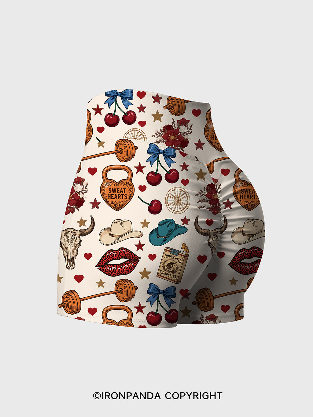 Sweat Hearts Western Gym Printed Yoga Shorts