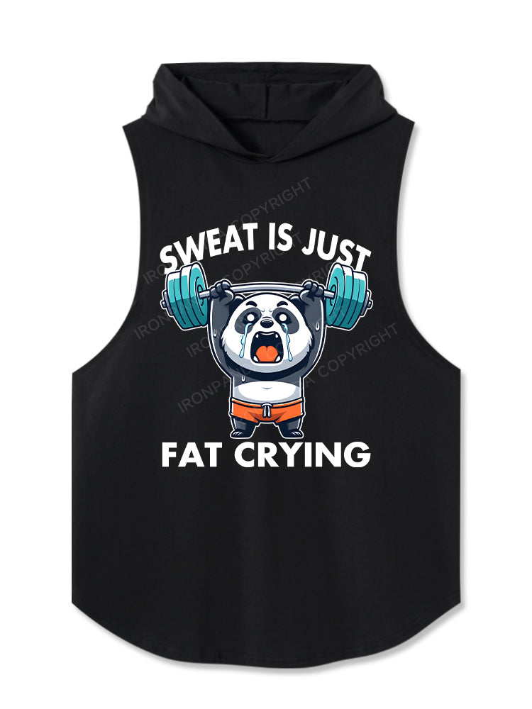 Sweat is Just Fat Crying Hooded Tank