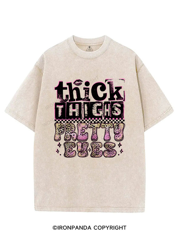 THICK THIGHS PRETTY EYES VINTAGE GYM SHIRT