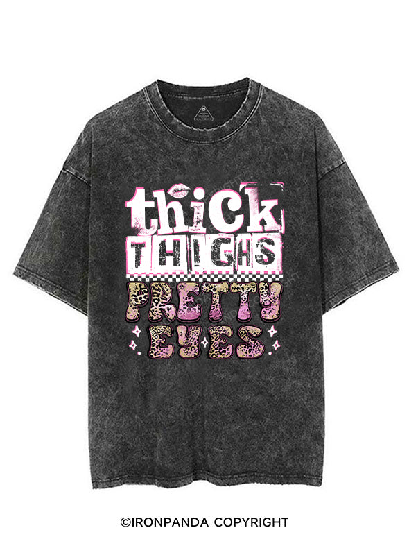 THICK THIGHS PRETTY EYES VINTAGE GYM SHIRT