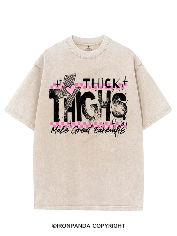 THICK THIGHS MAKE GREAT EARMUFFS VINTAGE GYM SHIRT