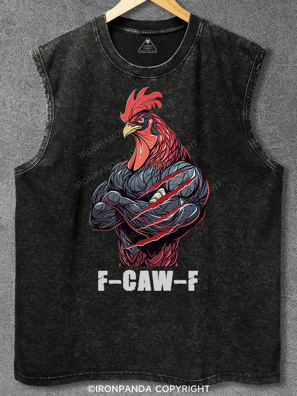 F-CAW-F MUSCLE ROOSTER Washed Gym Tank