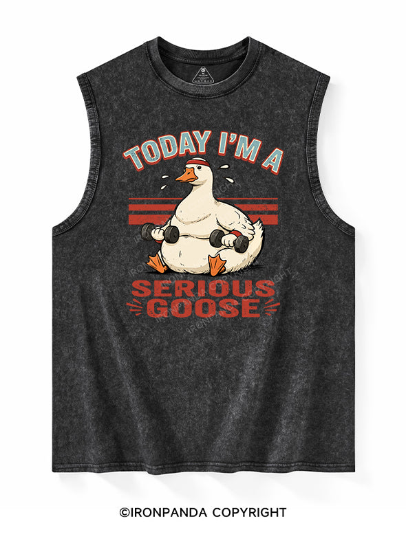TODAY I'M A Serious Goose Washed Tank