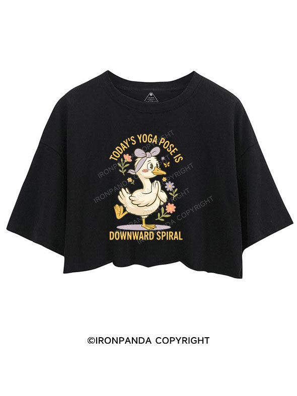 TODAY’S YOGA POSE IS DOWNWARD SPIRAL CROP TOPS