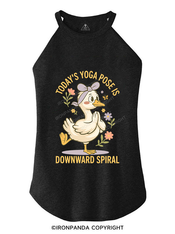 TODAY’S YOGA POSE IS DOWNWARD SPIRAL ROCKER COTTON TANK