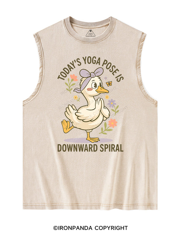 TODAY’S YOGA POSE IS DOWNWARD SPIRAL Washed Tank
