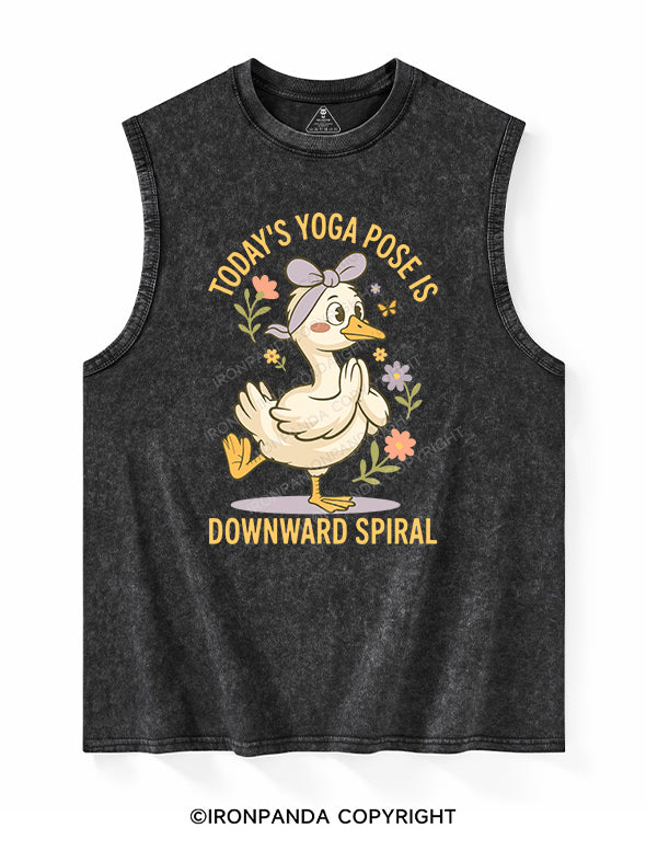 TODAY’S YOGA POSE IS DOWNWARD SPIRAL Washed Tank
