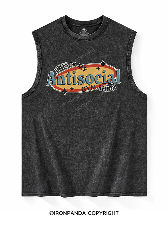THIS IS MY ANTISOCIAL GYM SHIRT Washed Tank