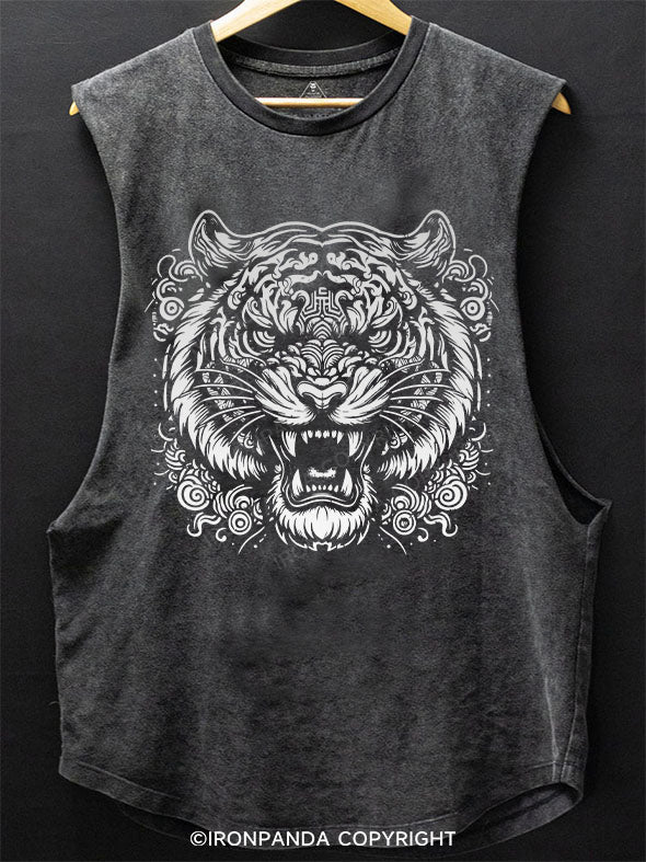 Tiger pattern SCOOP BOTTOM COTTON TANK
