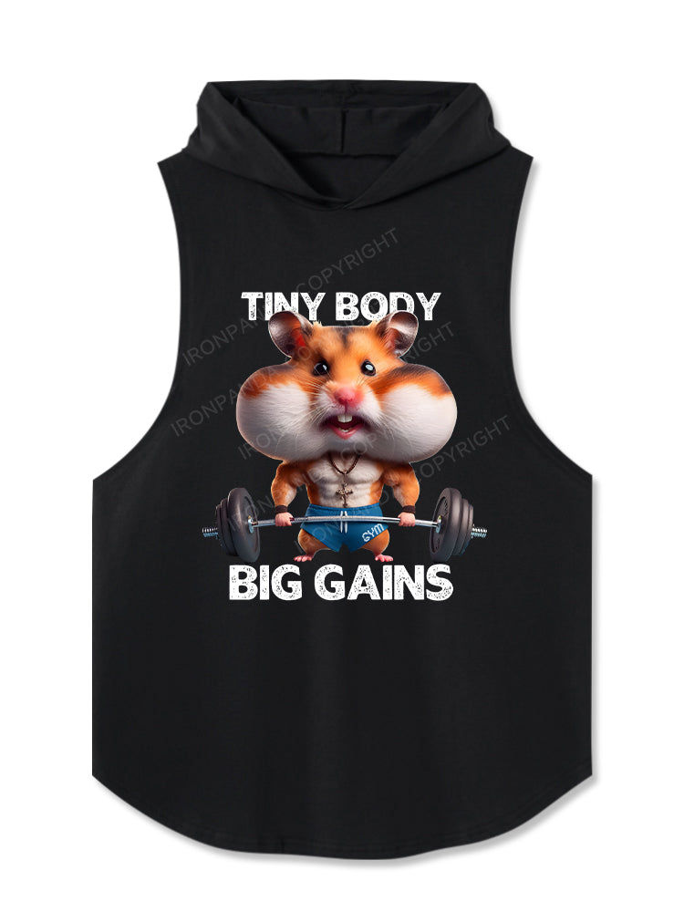 Tiny Body  Big Gains Hooded Tank