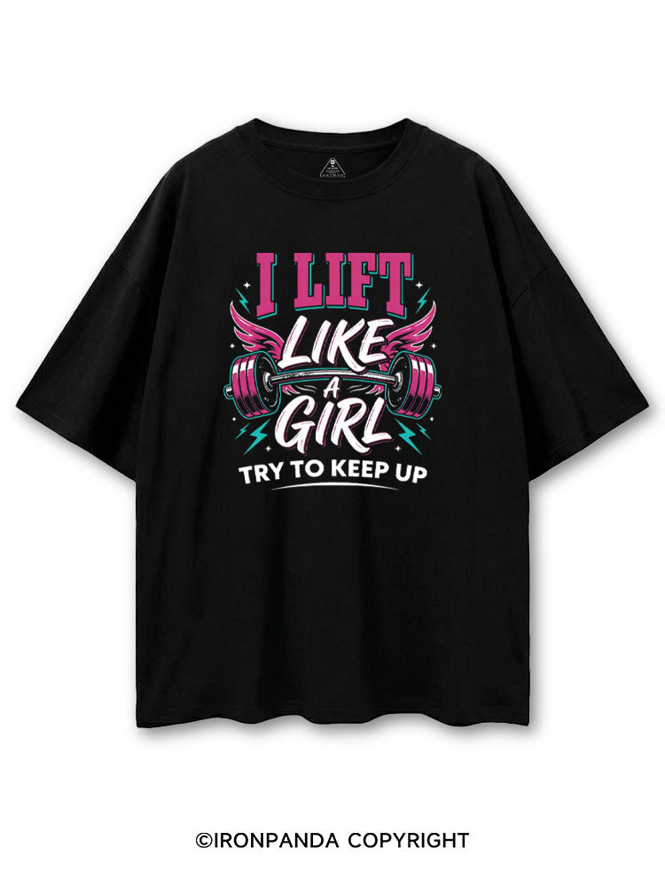 I LIFT LIKE A GIRL TRY TO KEEP UP COTTON PUMP COVER