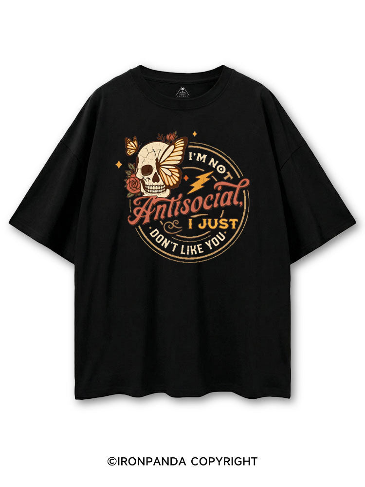 I'M NOT ANTISOCIAL I JUST DON'T LIKE YOU SKELETON COTTON PUMP COVER