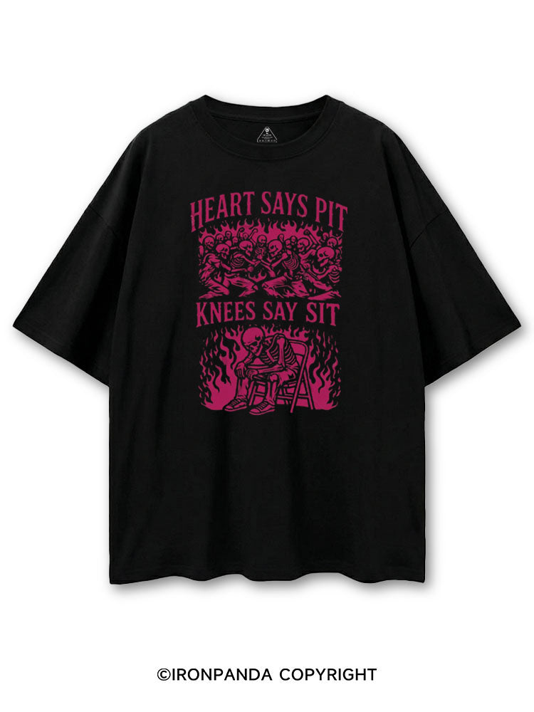 HEART SAYS PIT KNEES SAY SIT COTTON PUMP COVER