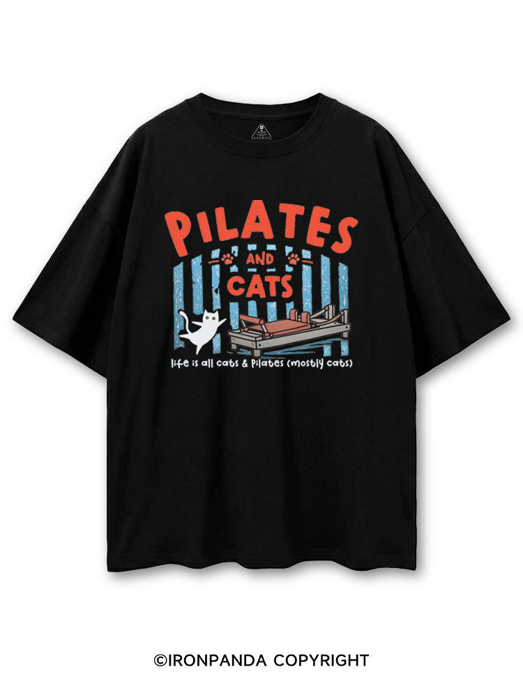 PILATES AND CATS LIFE IS ALL CATS & PILATES (MOSTLY CATS) COTTON PUMP COVER