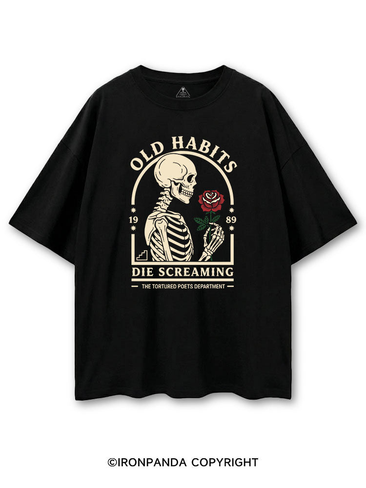 OLD HABITS DIE SCREAMING COTTON PUMP COVER