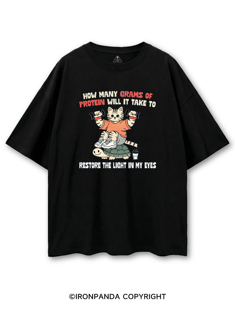 HOW MANY GRAMS OF PROTEIN WILL IT TAKE TO RESTORE THE LIGHT IN MY EYES COTTON PUMP COVER