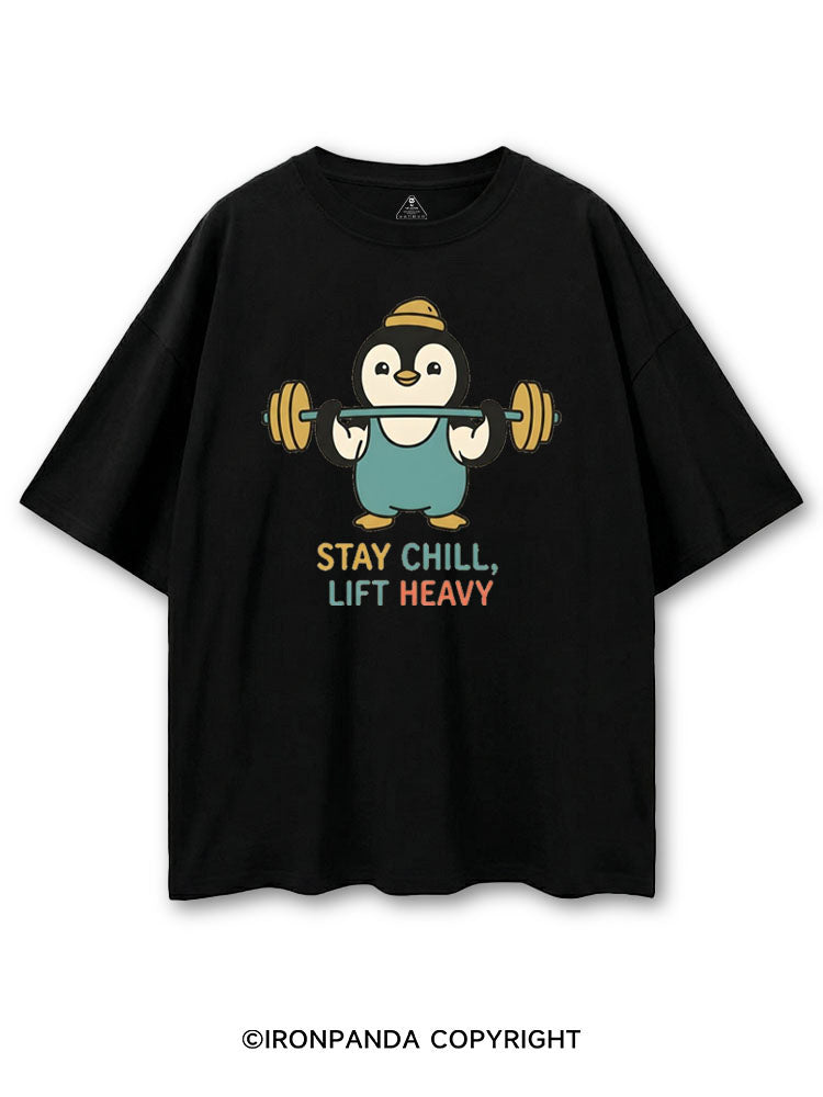 STAY CHILL, LIFT HEAVY PENGUIN COTTON PUMP COVER