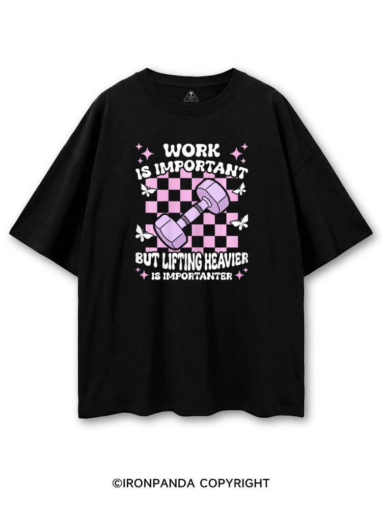 WORK IS IMPORTANT BUT LIFTING HEAVIER IS IMPORTANTER COTTON PUMP COVER