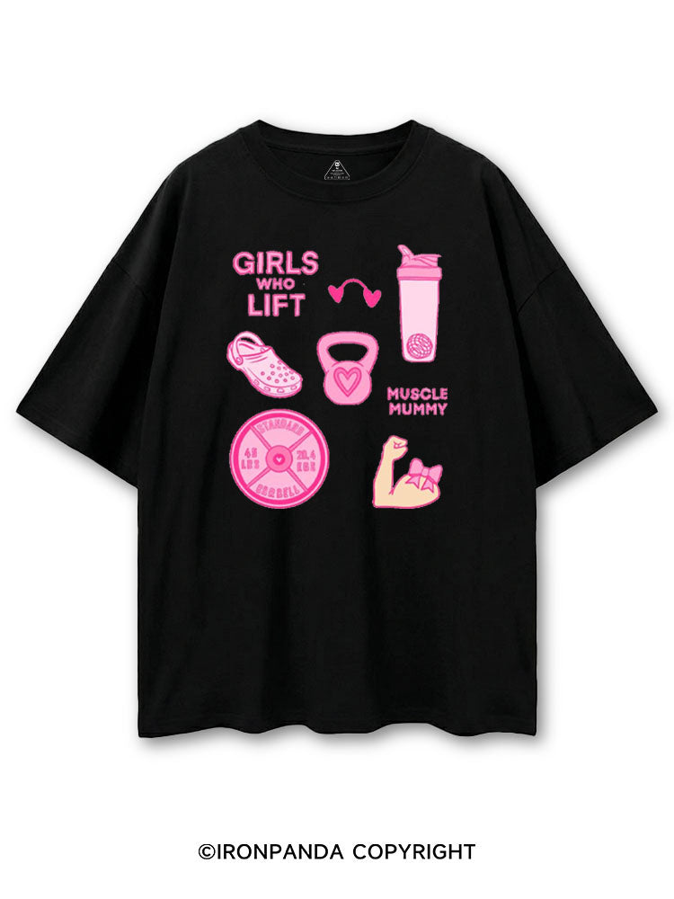 GIRLS WHO LIFT PINK GYM STYLE COTTON PUMP COVER