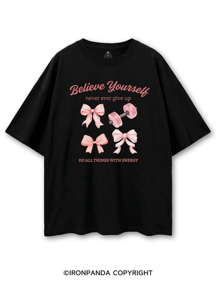 BELIEVE YOURSELF NEVER EVER GIVE UP COTTON PUMP COVER