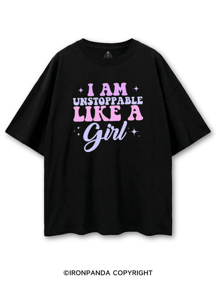 I AM UNSTOPPABLE LIKE A GIRL COTTON PUMP COVER