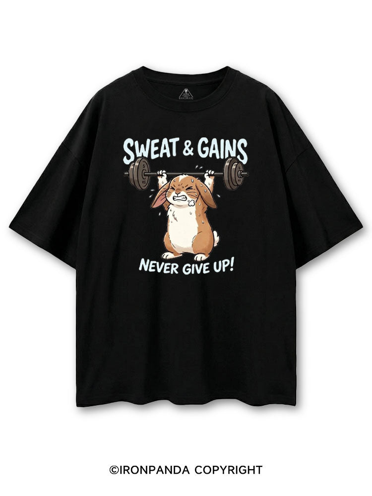 SWEAT & GAINS NEVER GIVE UP! COTTON PUMP COVER