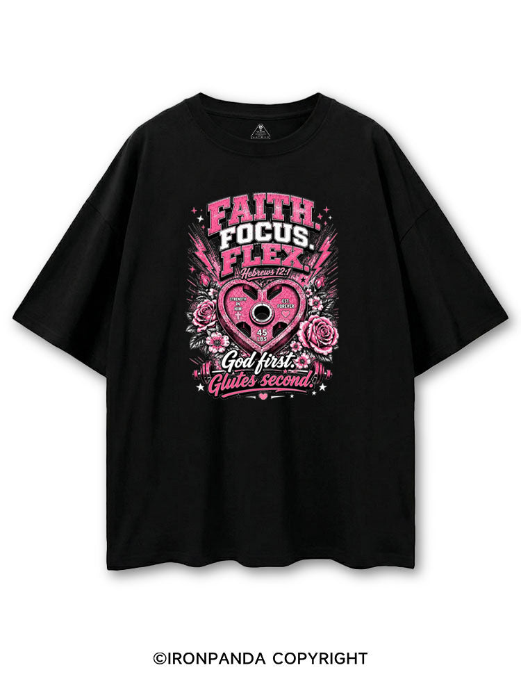 FAITH. FOCUS. FLEX. GOD FIRST GLUTES SECOND COTTON PUMP COVER