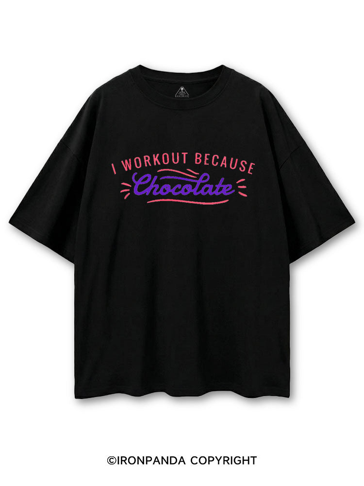 I WORKOUT BECAUSE CHOCOLATE COTTON PUMP COVER