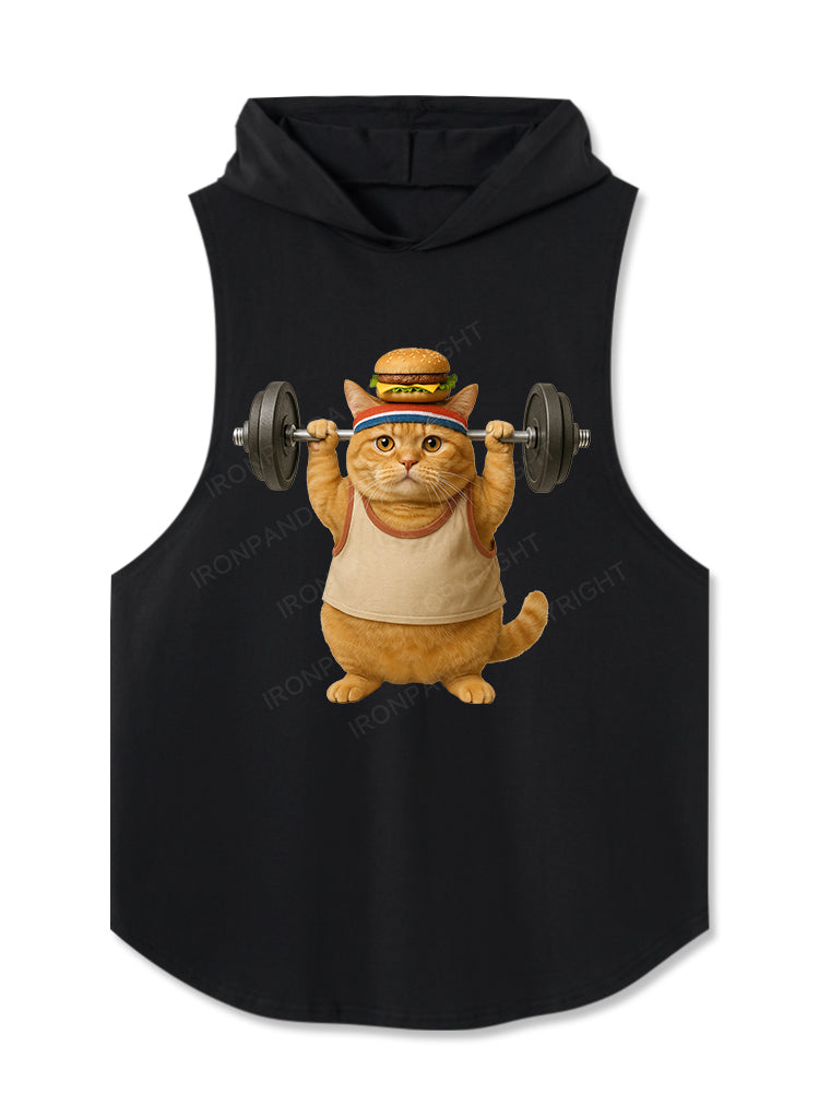 Weightlifting cat Hooded Tank