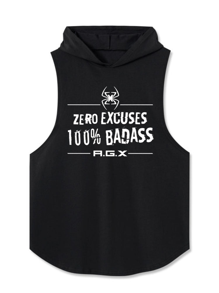 ZERO EXCUSES 100% BADASS R.G.X Hooded Tank