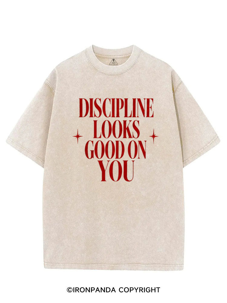 DISCIPLINE LOOKS GOOD ON YOU VINTAGE GYM SHIRT