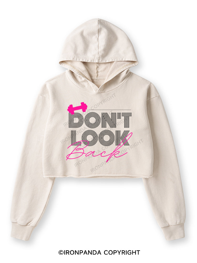 DON'T LOOK BACK GYM LIFE Washed Crop Hoodie