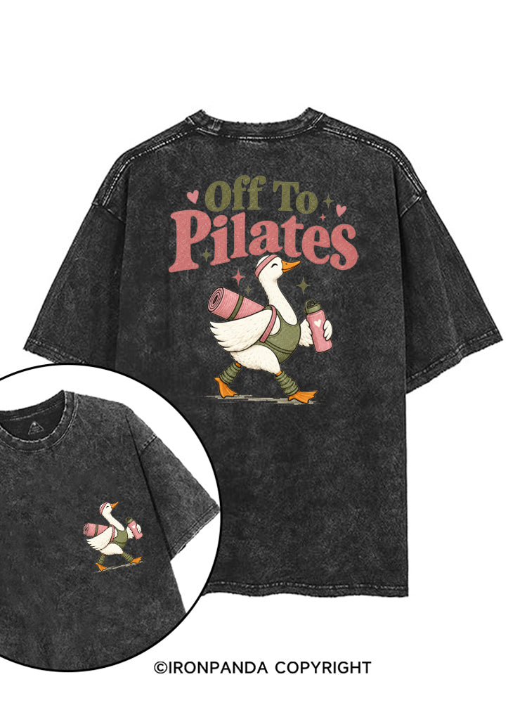 OFF TO PILATES GOOSE printed Gym Shirt